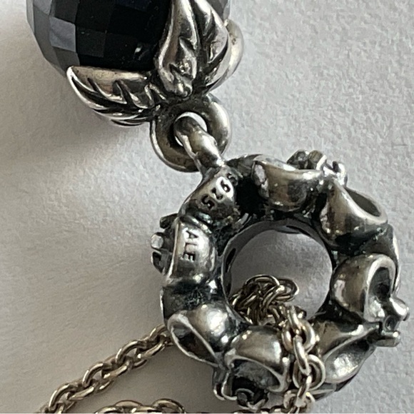 Pandora Silver Necklace with Black Onyx Bead Charm - Picture 5 of 5